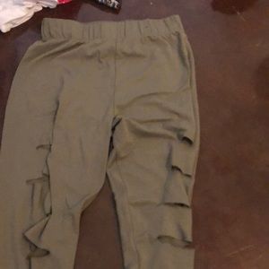 Army green leggings